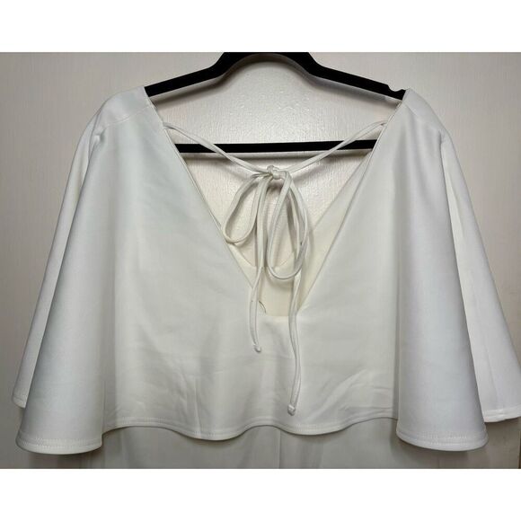 ASOS Curve Cape Plunge Midi Bodycon Dress white size 14 NWT - Picture 13 of 15